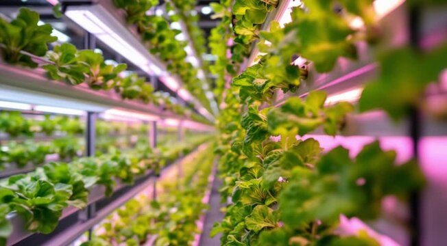 Vertical farming growing fresh greens indoors