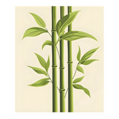 Obraz premium Detailed flat vector illustration of climbing plant on bamboo for design projects