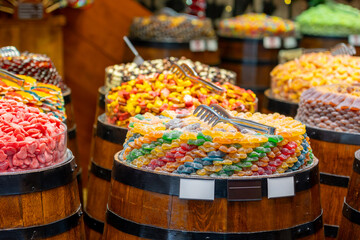 Various types of sweets at an Istanbul bazaar, Turkey