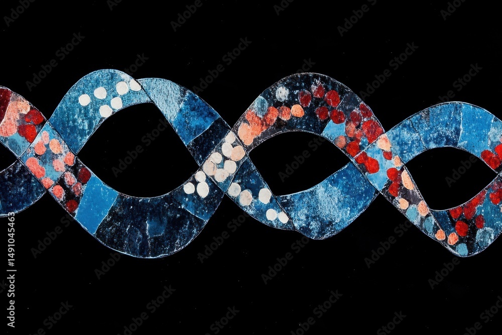 Poster data processing visualization over a dna strand on black background showcasing intricate details, da