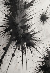 Close-up of edgy grunge ink splatters on textured paper,  style,  trend