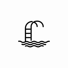 swimming pool icon sign vector