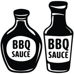 BBQ sauce bottle icons isolated vector illustration