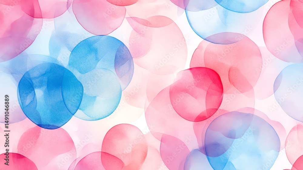 Poster abstract pattern of overlapping circles in soft colors.