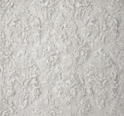 Obraz premium Intricate white damask floral wallpaper pattern , off-white, shabby
