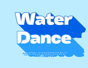 Vector Activity sign Aqua Disco. Fashion Font with Big Blue Shadow. Bright Decorative Alphabet Letters and Numbers.