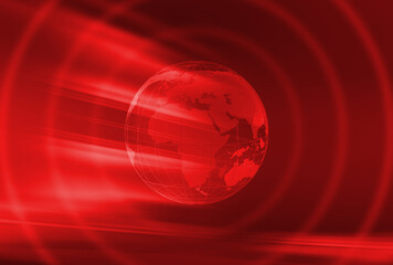 Graphical red theme news background with earth globe 