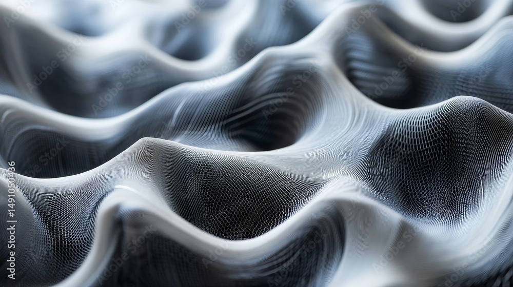 Poster abstract wavy texture design in grayscale.
