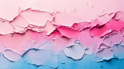 Abstract textured strokes in pastel hues of pink and blue.