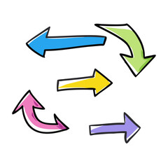 hand drawn arrows doodle arrow icon