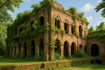Naklejka premium Rajbari of King Tonknath, British, Bangladesh