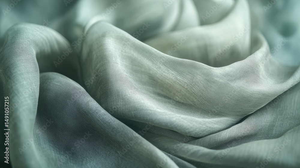 Poster close-up view of soft, draped fabric with subtle color variations.