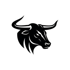 Powerful Black Bull Head Vector Illustration  Fierce and Majestic Design for Branding, Logos, and More