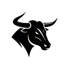 Powerful Black Bull Head Vector Illustration Fierce Taurus Symbol, Stylized Animal Design for Logos, Branding, and More