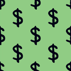 Seamless pattern with dollar currency symbol for decorative print, wrapping paper, greeting cards, wallpaper and fabric