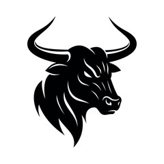 Powerful Black Bull Head Vector Illustration Fierce Taurus Animal Design for Branding, Logos, and Tattoos