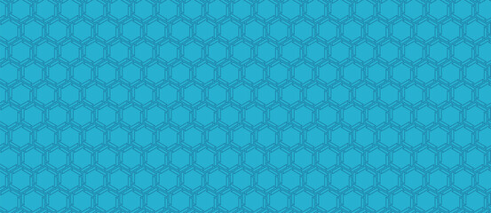 Abstract teal hexagon pattern background.  Perfect for website banners, presentations, or textile design.  Repeatable geometric texture evokes concepts of connection, structure, and technology.