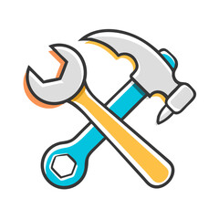 handyman tools hammer wrench repair build logo icon