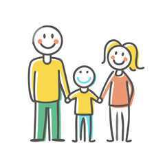 happy family icon, happy family vector illustration-simple illustration of happy family, perfect for happy family logos and icons