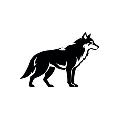 Majestic Wolf Silhouette Vector Illustration of a Lone Wolf in Profile, Perfect for Logos, Designs, and Prints
