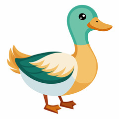 Vector Illustration of a Duck Isolated on White Background