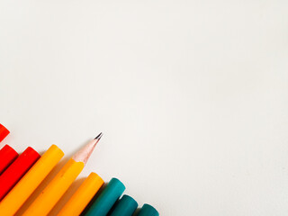 graphite pencils on white background