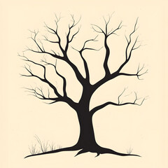 Obraz premium Detailed Dead Tree Flat Vector Illustration for Graphic Design Projects