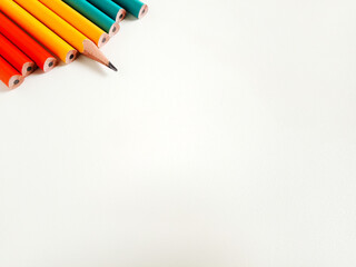graphite pencils on white background