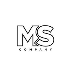 Letter M and S, MS logo design template. Minimal monogram initial based logotype.