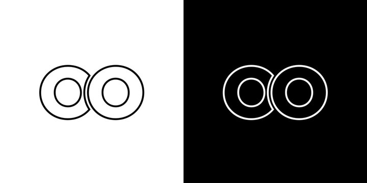 Letter O and O, OO logo design template. Minimal monogram initial based logotype.
