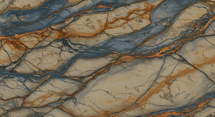 Natural Marble Texture Beige Grey Blue Orange Veining Geological Stone Background