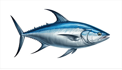 Naklejka premium A blue and white fish