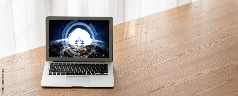 Poster cloud computing software for modish remote work and personal data storage