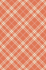 Vibrant coral and cream diagonal plaid pattern.  Perfect for textile design, website backgrounds, or autumnal themed projects.