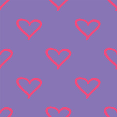 Seamless pattern with hand drawn heart doodle for decorative print, wrapping paper, greeting cards and fabric