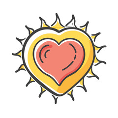 heart sun icon, heart sun vector illustration-simple illustration of heart sun, perfect for heart sun logos and icons
