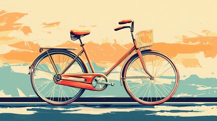 Fototapeta premium A bicycle with a basket on the front