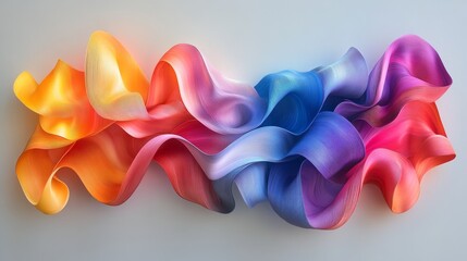 Abstract, colorful, flowing forms composition.