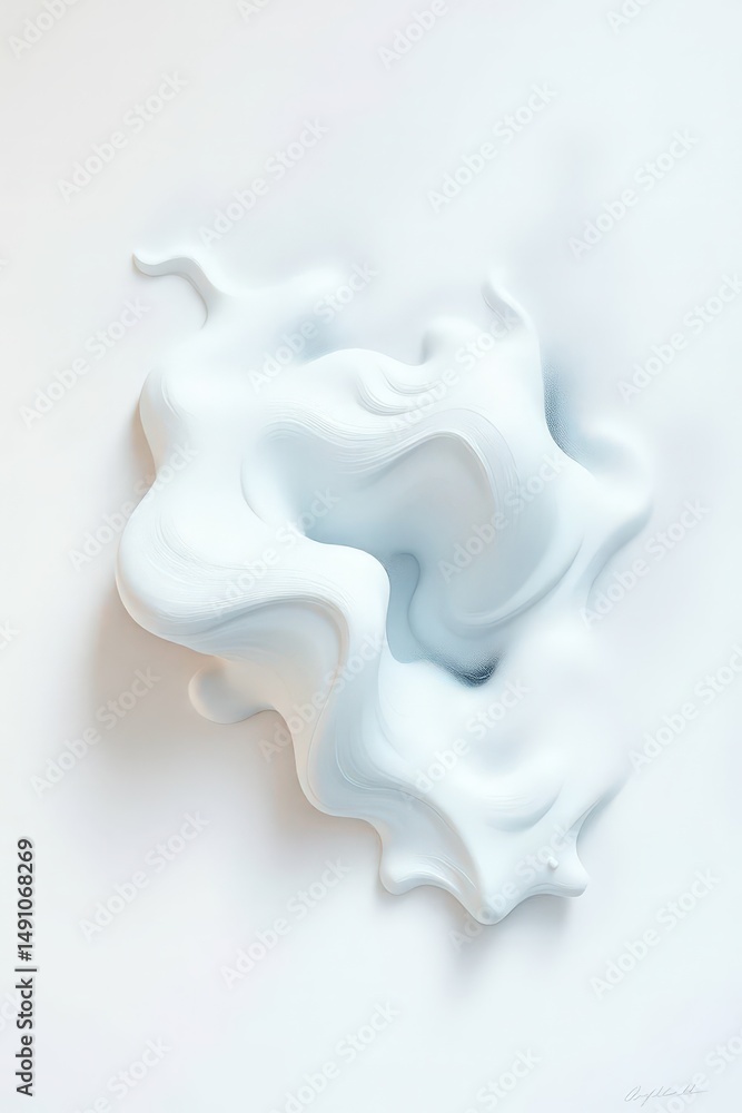 Poster whispers of serenity in soft white forms create a tranquil dreamscape
