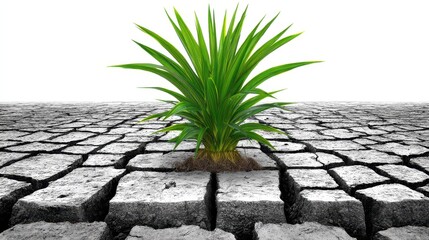 Resilience: Plant Emerging from Cracked Earth