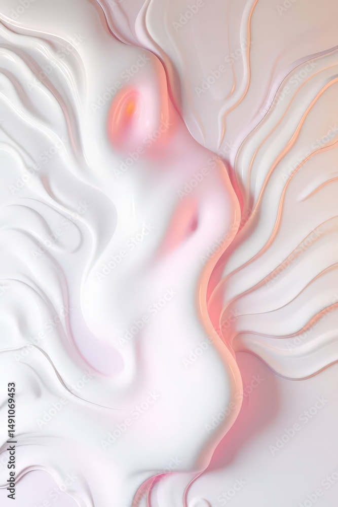 Aufkleber swirls of soft color create an abstract figure emerging in a dreamlike space, blending shades of pin