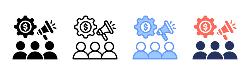 Cost And Revenue icon sheet multiple style collection