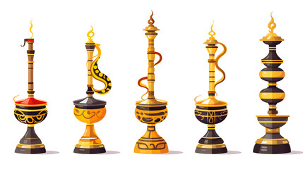 Elegant Golden Shisha Vector Illustration Logo Icon Clipart for Design Projects
