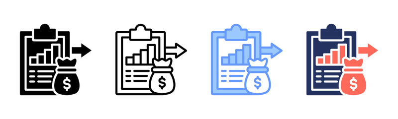 Expenses icon sheet multiple style collection