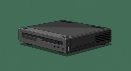 Sleek multimedia entertainment box for home theater configuration with minimalist design