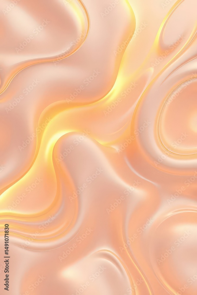 Poster elegant swirls of soft peach and gold create a calming and luxurious visual experience in abstract d