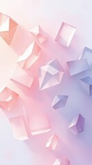 Obraz premium Abstract geometric shapes in soft pastel hues create a serene visual experience in a dreamy atmosphere