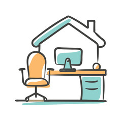 home office icon, home office vector illustration-simple illustration of home office, perfect for home office logos and icons