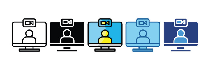 Video Call  Icon Element For Design