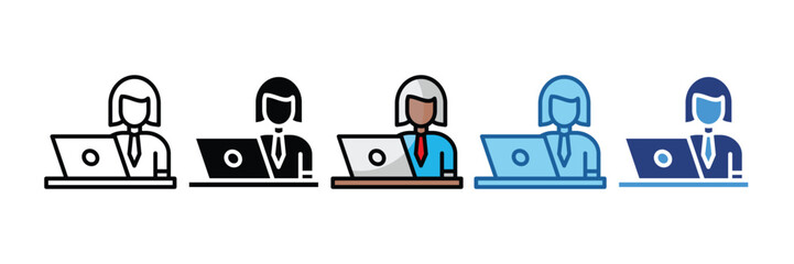 Laptop Desk  Icon Element For Design